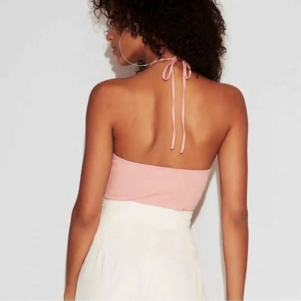 Express Pink Sequin Patterned Halter Bodysuit - Picture 10 of 10